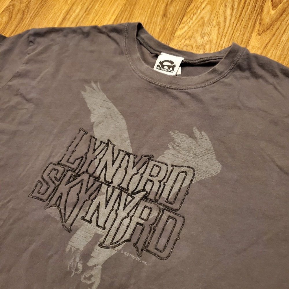 Lynyrd‎ Skynyrd Shirt Men 2XL Gray Concert Graphic Band Rock Tee 2007 Y2K